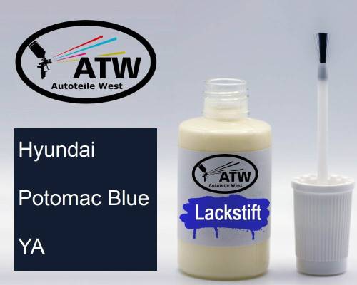 Hyundai, Potomac Blue, YA: 20ml Lackstift, von ATW Autoteile West.